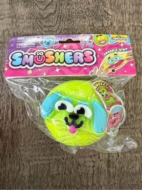 Orb Smusher Authentic Green & Blue Squeezy Toy Cute Puppy Smush Squishy